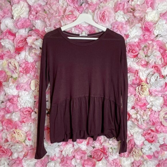 Wilfred Ruffle Bottom Long Sleeve Shirt Sz S - Picture 1 of 5